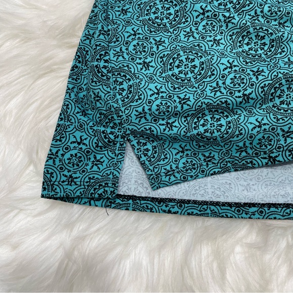 #0214 Tranquility A-Line Turquoise & Black Skort Resort Wear-S - Picture 4 of 6